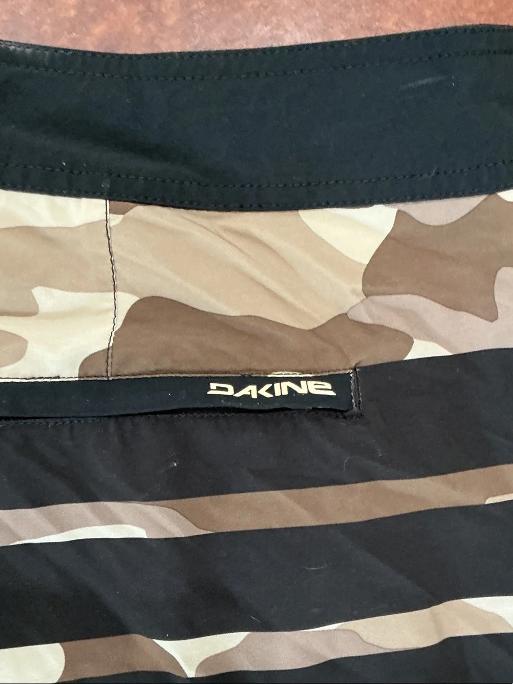 Dakine Men's Camo Stripe Board Shorts in Black and Tan